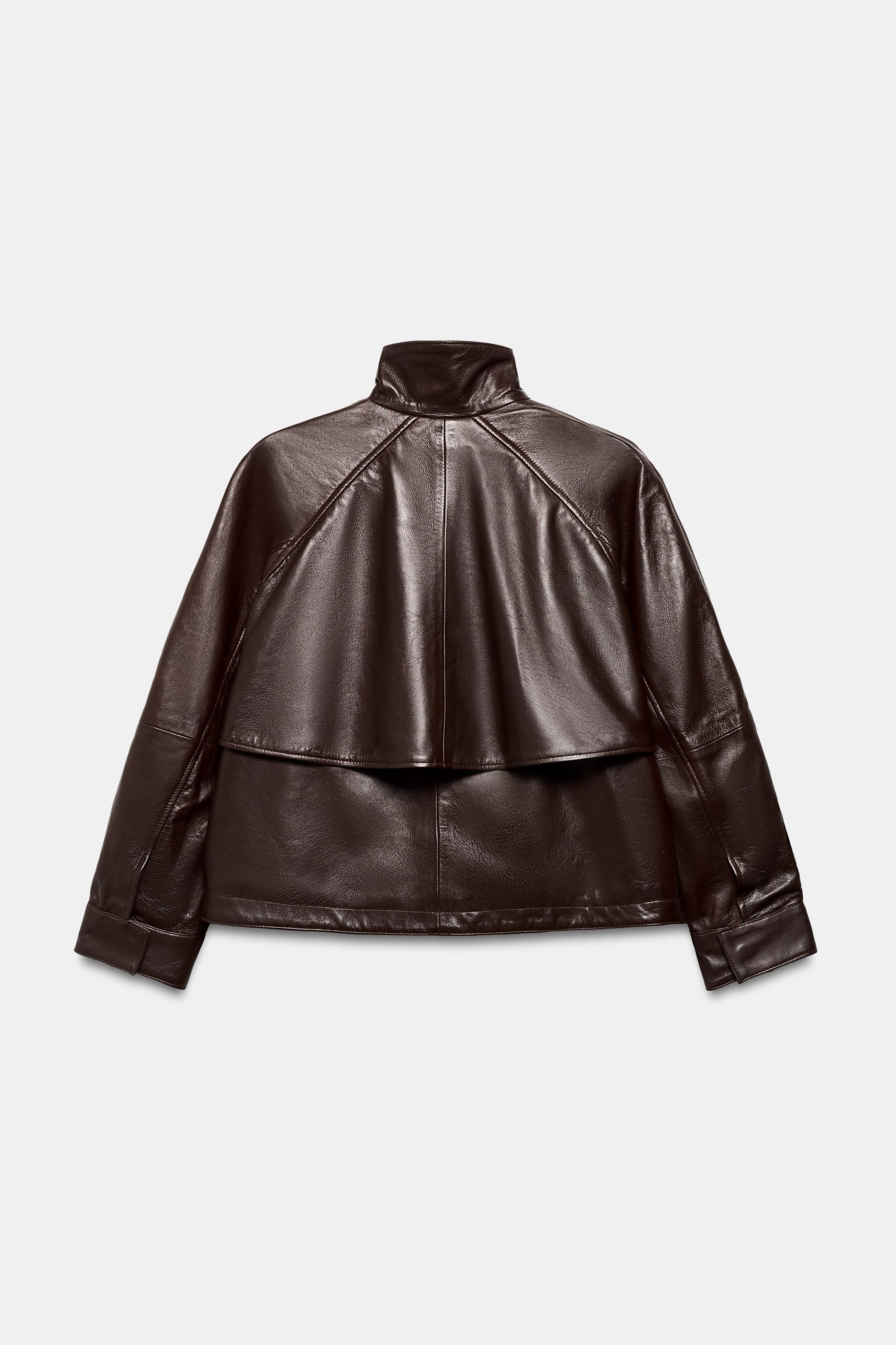100% LEATHER BOMBER JACKET ZW COLLECTION